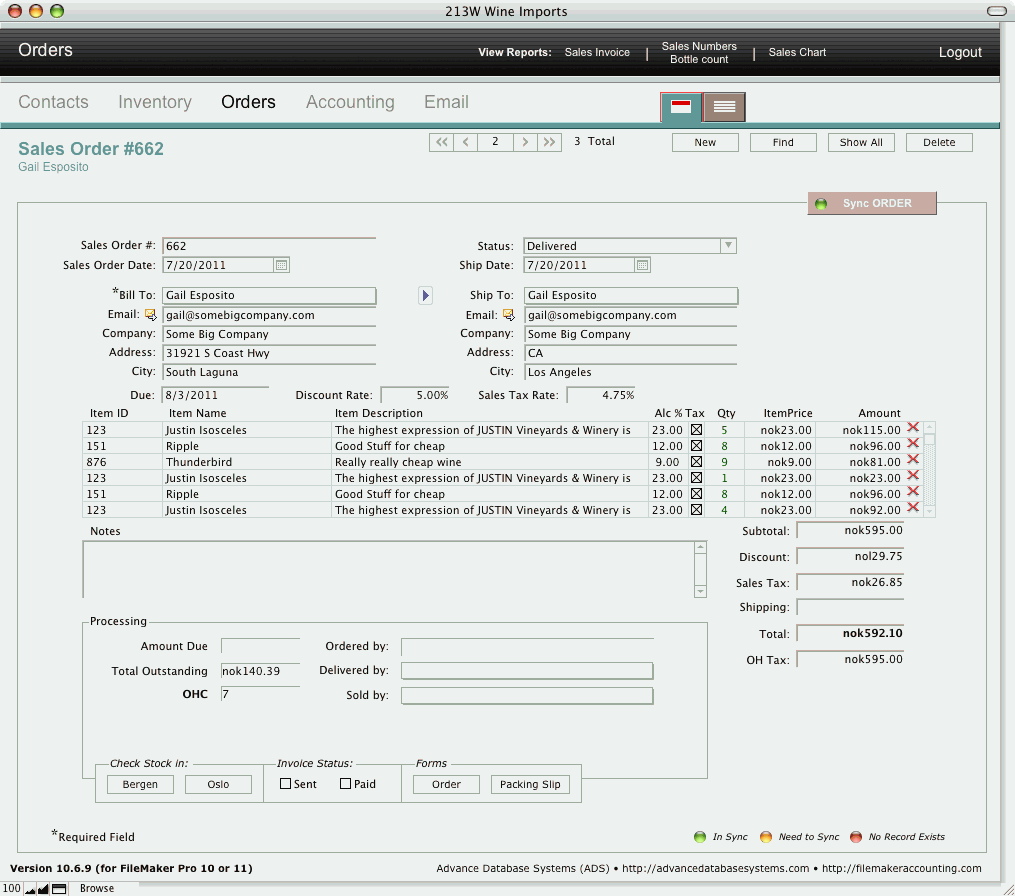 Sales Order (Detail View)