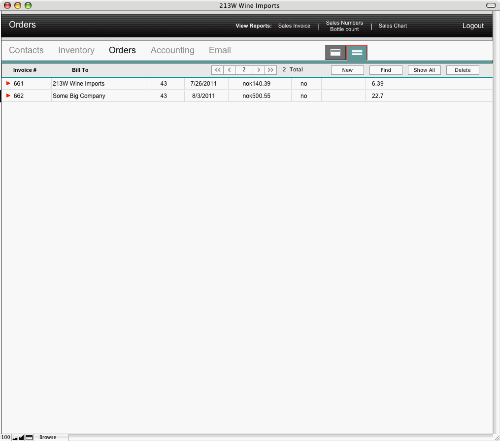 Sales Order (List View)