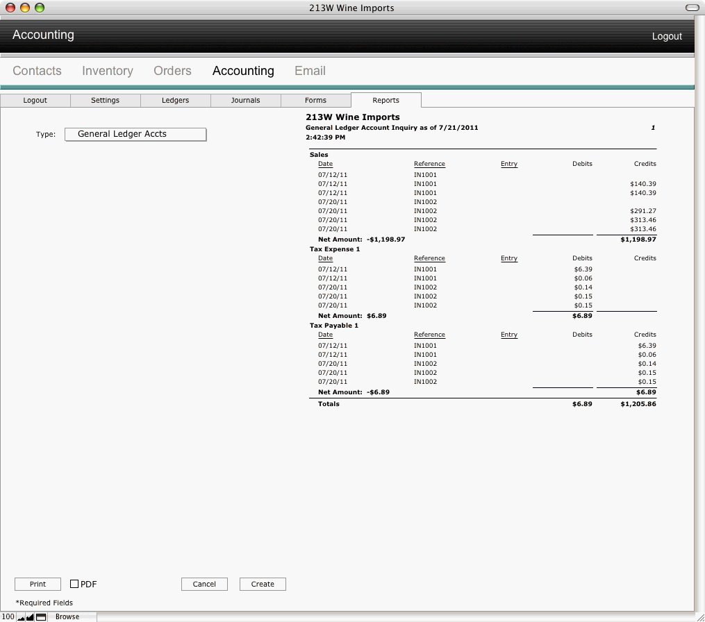 General Ledger Account Inquiry