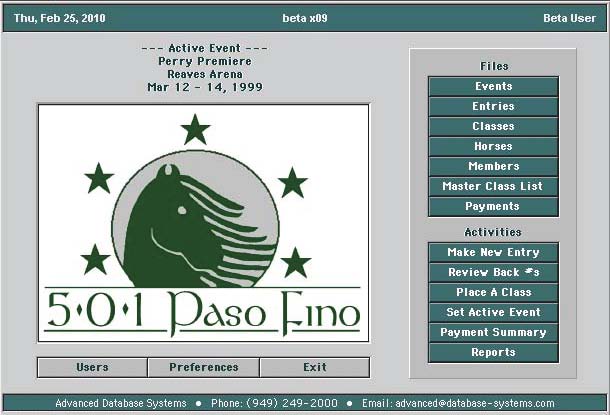main menu Page
