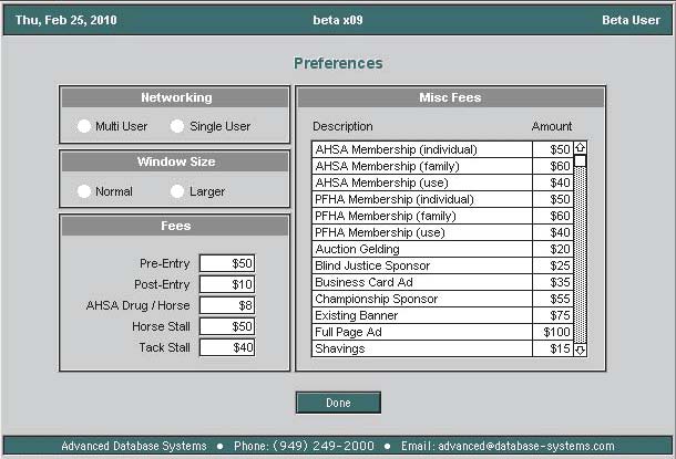 preferences Page