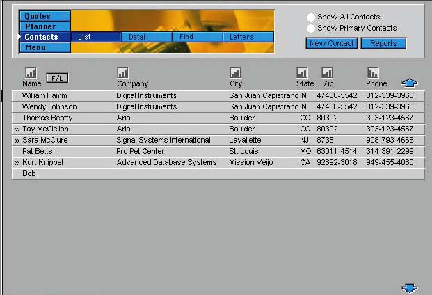 Contacts List