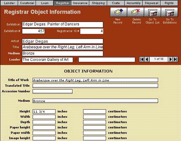 Registrar Object Information