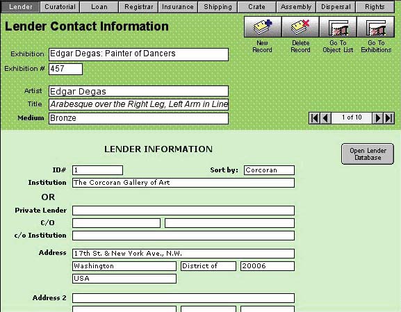 Lender Contact Information