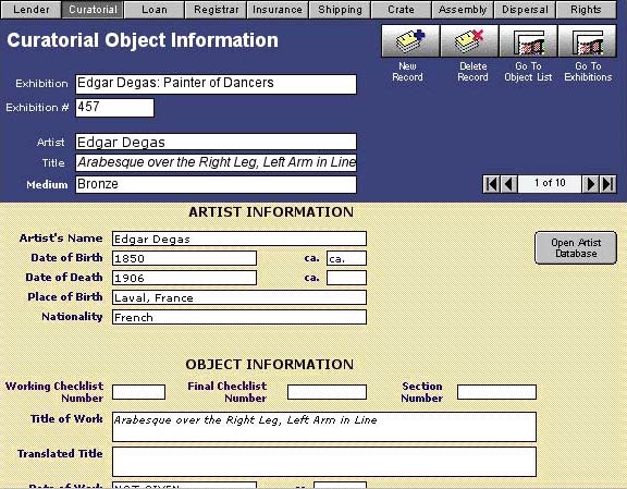 Curatorial Object Information