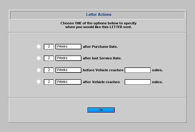 Marketing Campaign Defining Letter Actions
