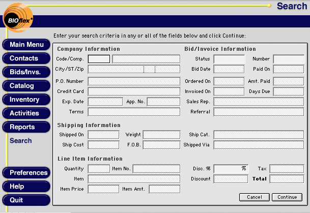 Search Bids and Invoices