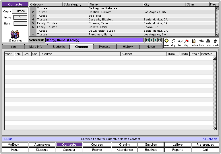 Contacts Classes