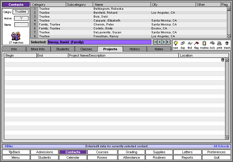 Contacts Projects