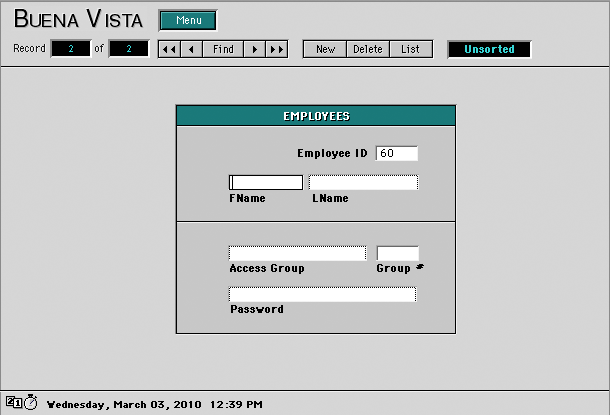 Employee Entry
