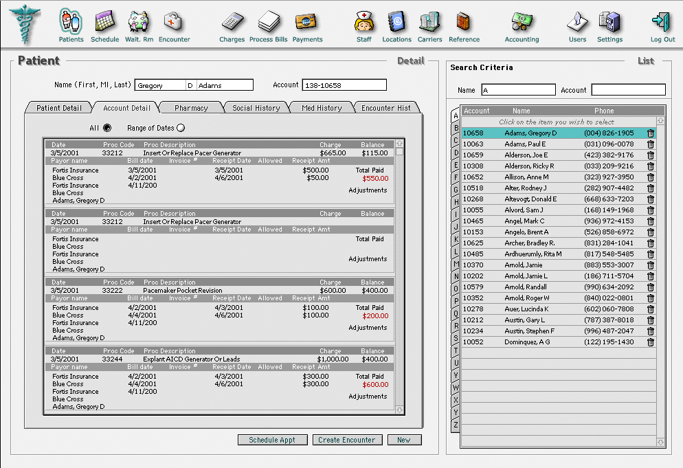 Patient Account Information