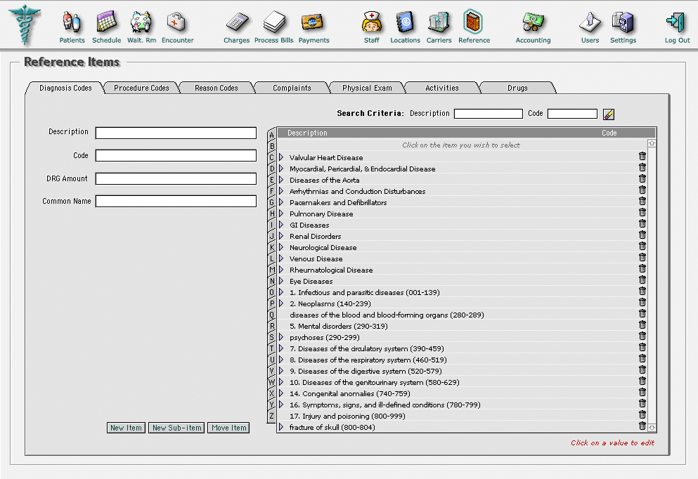 References Diagnosis Codes