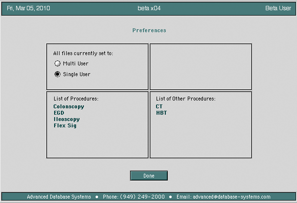 preference settings