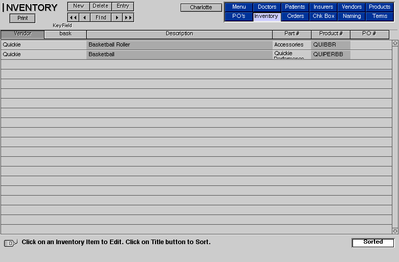 Inventory List