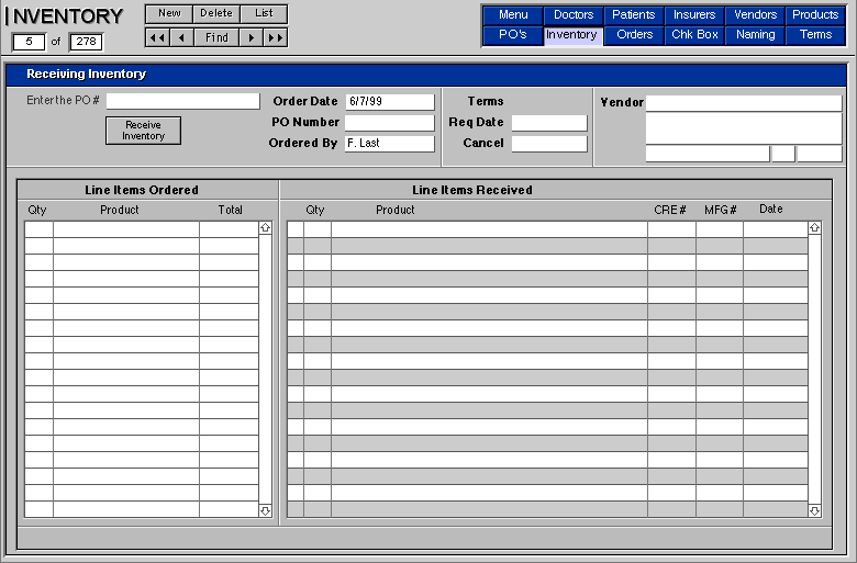 Inventory Receiving