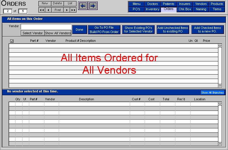 Orders Vendor Sourcing