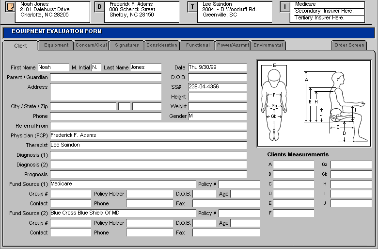 Orders Equipment Evaluation (Client)