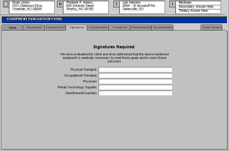 Orders Equipment Evaluation (Signatures)