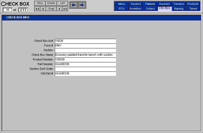 Check Box Detail
