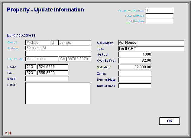 Property Update Property Info