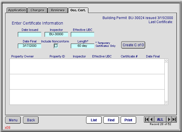 Permit Occupancy Certificate