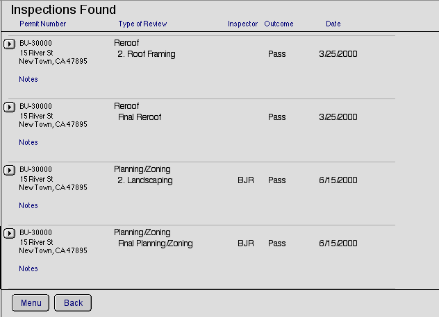 Inspection List