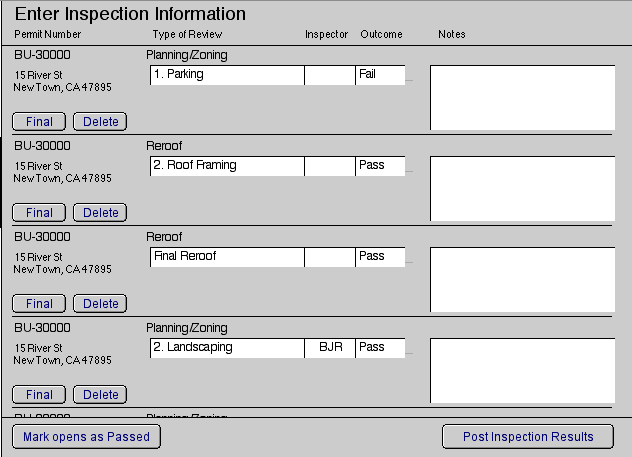 Inspection Batch Processing