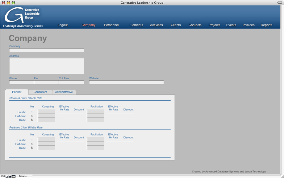 Company Partner Screen