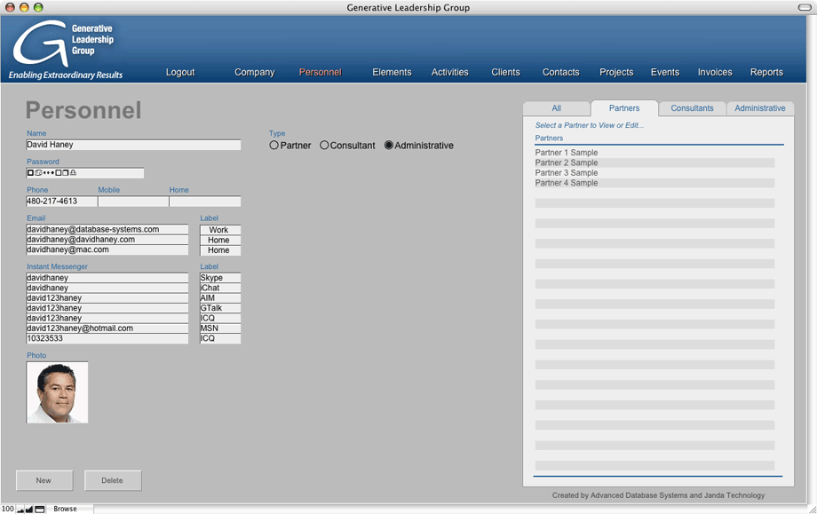 Personnell Partners Screen