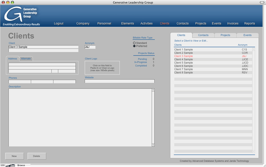 Clients Screen
