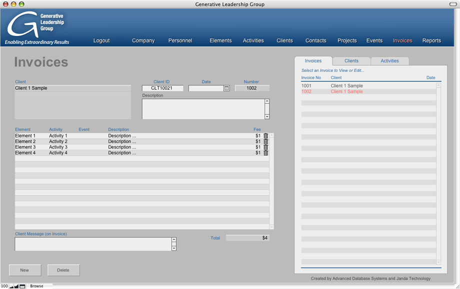 Invoices Screen