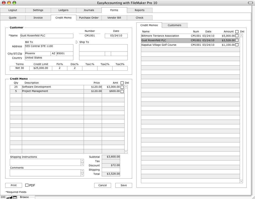 Credit Memo