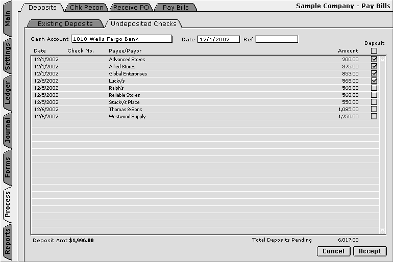 Batch Process a Deposit