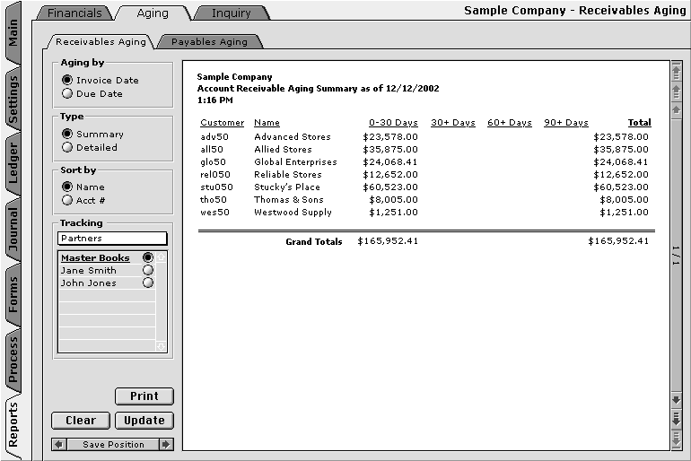 Accounts Receivable Aging Report