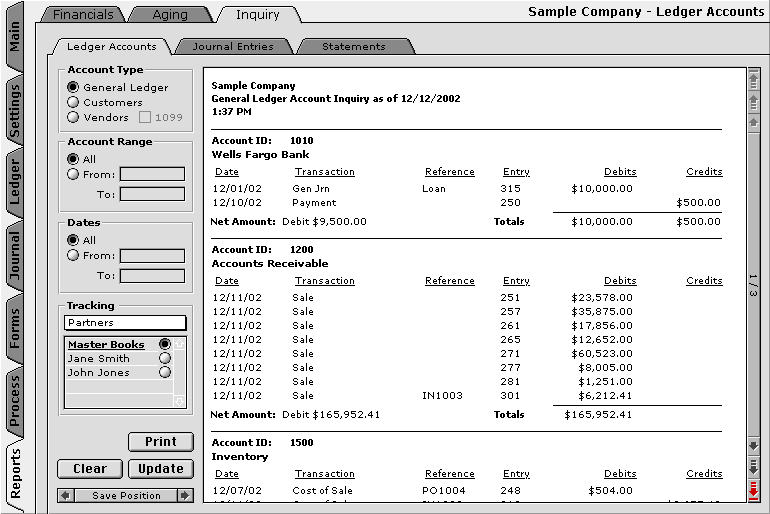 General Ledger Account Inquiry