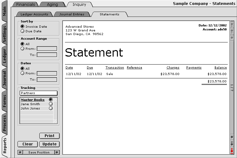 Customer Statements